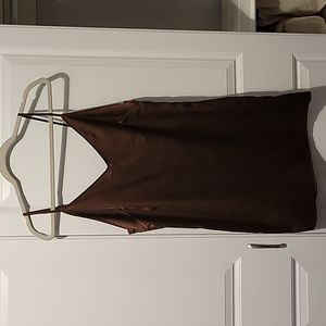 Missguided brown silky cami dress size US 2